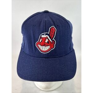 Vintage Cleveland Indians Starter Hat Cap Strap Back Chief Wahoo Logo Right Hat